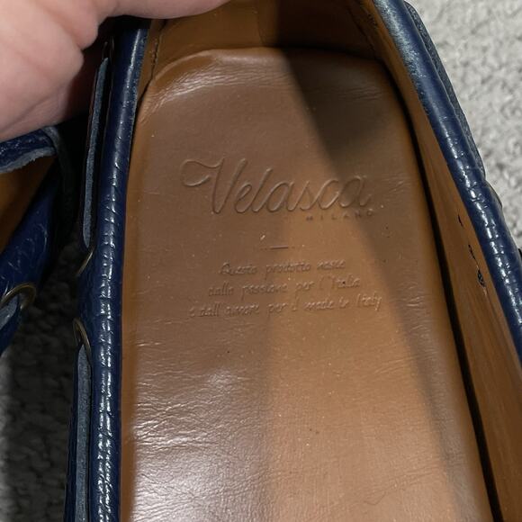 Velasca Milano Scovinatt Navy Tumbled Calf Leather Driving Moccasins Men’s 41 main image 3